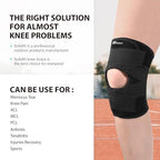 Knee Brace with Side Stabilizers for Meniscus Tear, Adjustable Knee Wrap for Pain Relief, Breathable Compression Knee Support for Knee Pain, ACL, MCL, Arthritis, Sports, Women&Men (Black, Large)
