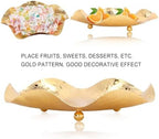 Fruit Bowl, Fruit Container Holder Gold Fruit Basket for Kitchen Fruit Stand Modern Metal Food Vegetables Basket Creative Table Centerpiece Fruit Plate Gold Serving Bowl Storage Tray for Bread Candy