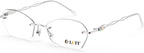 LUFF Rimless Reading Glasses for Women | Blue Light Computer Readers | Lightweight 16g Metal Frame | Eye Strain Relief