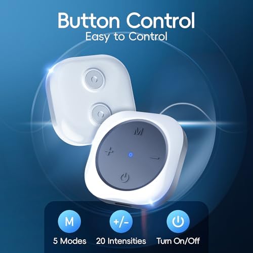 Comfytemp Wireless TENS Unit Machine for Pain Relief, FSA HSA Eligible TENS Unit Muscle Stimulator with Two Sets, Up to 30 Modes TENS Device for Back Pain, Rechargeable Portable with APP Control