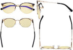 Eyekepper Ladies Round Blue Light Blocking Glasses - Anti Blue Rays Reduce Glare UV Filter Computer Eyeglasses Women