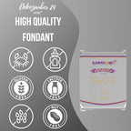 Dekozauber24 Fondant silver, 8.8oz, for cakes and figurines, vanilla taste, fondant icing ready to roll