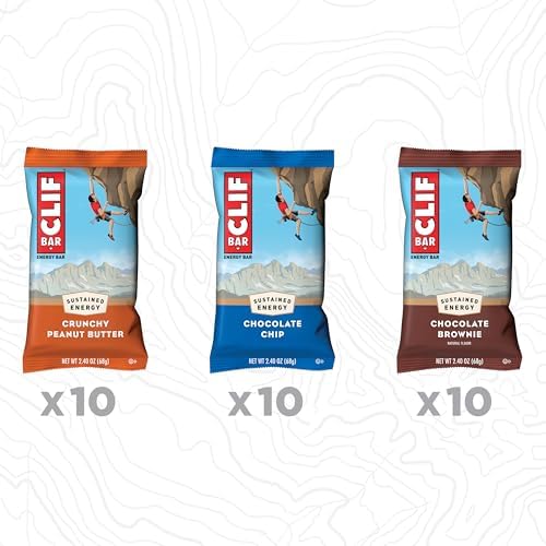 CLIF BAR - Energy Protein Bars - Variety Pack - 3 Flavors - Made with Organic Oats - Energy Bars - Non-GMO - (30 Pack)
