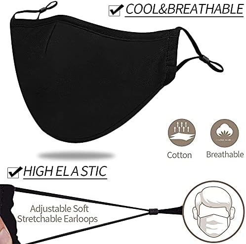 Black Reusable Breathable Cloth Face Protection，Adjustable Washable Male and Women Fashion Face Protection Cover
