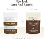 Real Mushrooms Lion’s Mane Supplement Powder - Organic Lions Mane Extract - Functional Mushrooms with Verified Beta Glucans – Functional Blend – Non-GMO, Vegan with 150 Servings