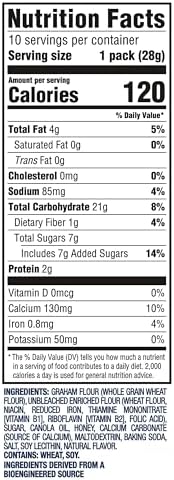 TEDDY GRAHAMS Honey Graham Snacks, 40 Kids Snack Packs (4 Boxes)