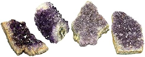 Amogeeli Natural Amethyst Crystal Geode Cluster Specimen for Home Decor, Mineral Raw Stone for Collection