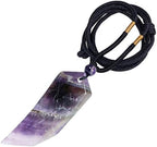 Nupuyai Wolf Tooth Amulet Crystal Necklace for Women Men, Healing Stone Pendant with Adjustable Rope