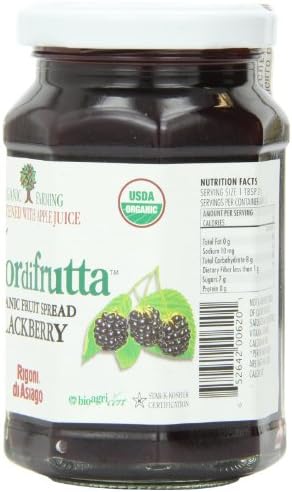 Fior Di Frutta, Fruit Spread Blackberry Organic, 8.82 Ounce