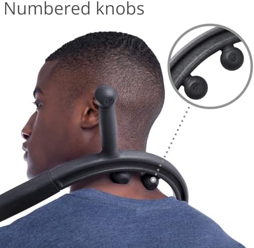 Body Back Buddy Elite Black 2.1 - Neck Massager for Pain Relief Deep Tissue - Back Therapy Tool - Therapeutic Trigger Point Hook for Muscle Knot & Myofascial Release - Shoulder Pressure Point Relief