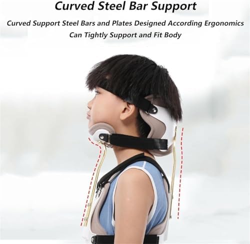 Children Spine Orthosis Neck Brace, Children Cervical Rehabilitation Brace, Freely Adjust The Size & Skin-Friendly and Breathable, U Lumbar Support, for Neck and Upper Back Injuries Relief.
