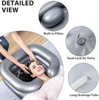 Inflatable Hair Washing Basin, Portable Shampoo Bowl with Drain Tube & Air Pump, Bedside Hair Wash Tub for Elderly, Disabled, kids,Pregnant Women, Home Salon