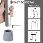 4PCS Rubber Walker Tips 1 '' Heavy Duty Replacement Tips for Walkers, Commodes, Shower Chairs and More