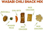 Wasabi Snack Mix – Wasabi Peas & Asian Rice Crackers – Spicy Crispy Oriental Snack Blend, Rigato Mix, Savory Party Snacks, Resealable Bag, 14 oz