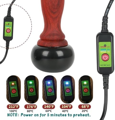 Hot Stones for Massage, Electric Body Massager with Temperature Control, Natural Bian Stone Gua Sha Scraping Massager for Home SPA Relaxation Treatment Pain Relief