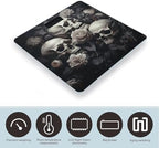 Digital Bathroom Scale for Body Weight Scale with Bright LCD Display, High Accuracy, Step-On Technology, Auto On/Off, Black and White Flowers and Skull Digital Scales, 400 Lbs /180kg