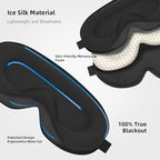 Sleep Mask,3D Contoured Sleeping Mask,99% Light Blocking Eye Mask, Zero Eye Pressure Cup Blindfold for Men Women, with Adjustable Strap for Sleeping, Yoga,Traveling(Black)