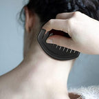 Gua Sha Comb, Natural Sibin Bian Stone Scalp Massage Comb, Facial GuaSha Tool for Lift and Puffiness, Jade Gua Sha Scraping Therapy Massager for Full Body Relax