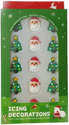 Christmas Sprinkles Icing Decoration for Cupcake Decorating, Christmas Tree Cake Decoration, Edible Santa Claus Cake Cupcake Topper for Baking Cookie Ice Cream Candy Decoration
