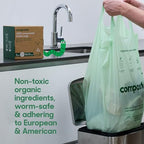 Compostic Home Compostable Trash Bags, 2.99 Gallon Small Kitchen Rubbish Bags, Extra Strong & Quickly Breaks Down, 100 Count