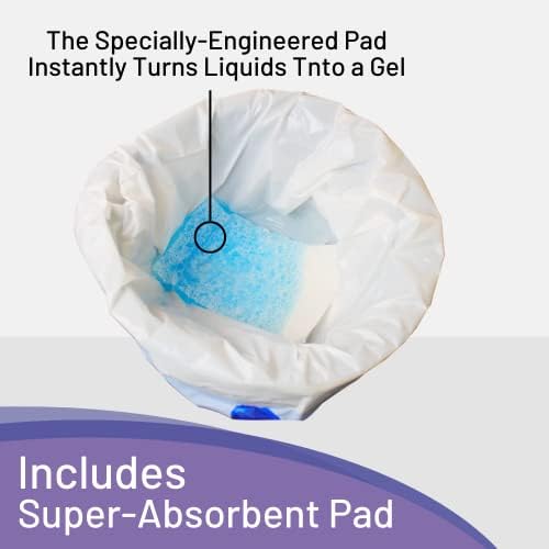 Cleanis CareBag Disposable Commode Liners – Super Absorbent, Leak-Proof & Odor-Control Liners for Bedside Commode Buckets, 50 Count