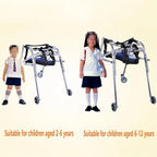 Folding Walker for Kids with Wheels, Aluminum Alloy Height Adjustable Height, Lightweight Posterior Rollator Walker for Disabled Injured Rehabilitation Training (S-H19-H25.3)