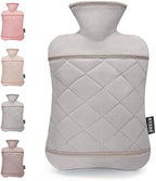 Hot Water Bottle with Hand Pocket Cover–2.0L BPA Free PVC Water Bag, Odorless Superior Material, Grey