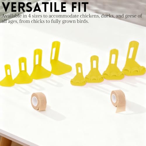 Chicken, Duck Leg Fixing Splints - 4 Sizes Poultry Leg Support Set for Bumblefoot Treatment, Toe Separator or Universal (Universal)