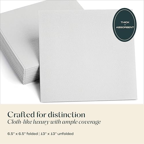 200 Linen-Feel Luncheon Paper Napkins - Disposable Lunch Napkins For Everyday Use - Made In USA, Ideal For Lunch, Dinner, Parties, Weddings, Restaurants, Or Event