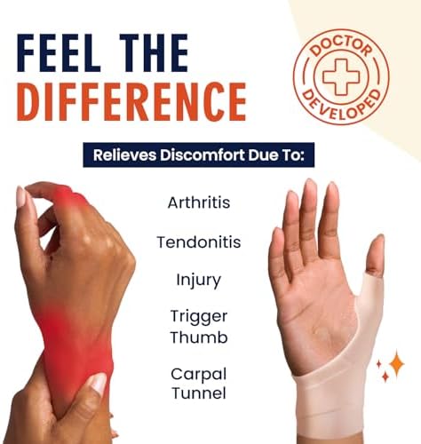 Dr. Frederick's Original Waterproof Thumb & Wrist Brace - 4 ct - Hand Brace for Arthritis, Tendonitis, Carpal Tunnel & Trigger Thumb - Doctor-Developed Spica Splint - Fits Left & Right Hand - Medium