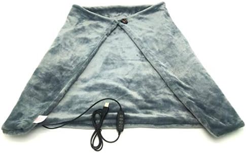 USB Electric Blanket, Heated Shawl Throws 5V/2A-3 Heating Levels & 3 Hours Auto Off Scarf Neck Shoulder Blanket (Grey)