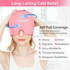 ZNÖCUETÖD Migraine Headache Relief Cap Hat Full Head ice Pack Wrap Cooling Gel Ice Beanie Cold Cap Hot/Cold Compress Therapy for Sinus, Stress, Tension, Head Pain Relief, Gift for Women
