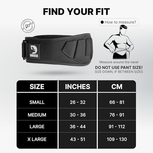 DMoose Fitness Weight Lifting Belt for Squats, Deadlift & Intense Workout - 6" Adjustable Fit Auto Lock Weightlifting Belt for Men & Women - Neoprene Gym Belts for Stability & Lumbar Back Support