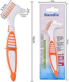 3 Pack Denture Cleaning Brush Set Hard Denture Toothbrush Portable Denture Toothbrush Cleaning Brush Double Sided Denture Brush for Denture Care