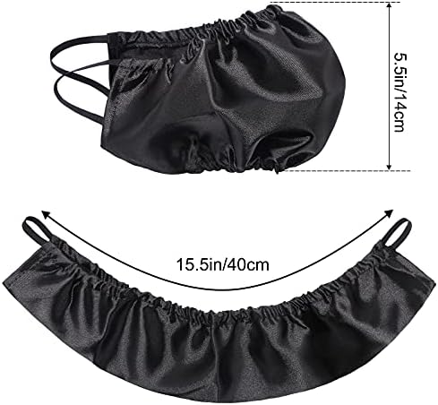 Beard Bandana, 2 Pack Men Beard Bib Black Beard Covers Soft Comfortable and Silky Satin Facial Hair Apron Guard Bonnet Rag Man Bedtime Bib Beard Cap Ear Beard Bandana