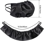 Beard Bandana, 2 Pack Men Beard Bib Black Beard Covers Soft Comfortable and Silky Satin Facial Hair Apron Guard Bonnet Rag Man Bedtime Bib Beard Cap Ear Beard Bandana