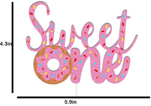 Donut Cake Toppers Candy Sweet One Cake Decorations with Donut Pink Candy for Donut 1st Themed Baby Shower Party