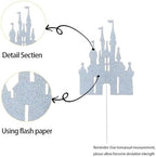 1 PCS Silver Castle Cake Topper Glitter Princess Cake Pick Castle Theme Birthday Party Decorations for Princess Happy Birthday Baby Shower Party Cake Decorations Supplies