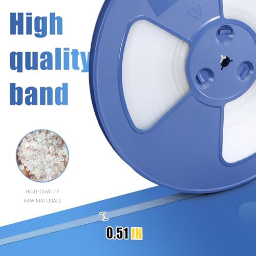 Banding Strapping Kit with 1/2" x 3200" Polypropylene (PP) Band 100 Metal Seals 20 Plastic Edge Protectors Tensioner Sealer Tool Glove for Pallet Box Packaging