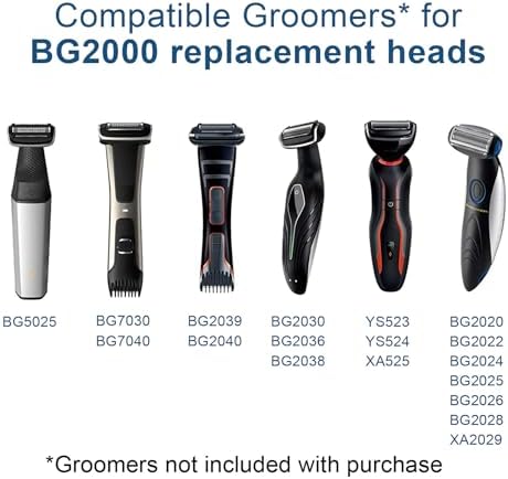 BG5000 Replacement Heads for Philips Norelco Bodygroom Trimmer Foil, Compatible With Philips Norelco BG2000 Replacement Heads, Baldes for BG2000/40 Shaver, 3 Pack