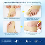 2 Pcs Bunion Corrector & Adjustable Toe Spacer for Women & Men-Big Toe Support with Side & Heel Straps, Hallux Valgus Pain Relief, Comfortable for Day & Night. (2, Beige, M)