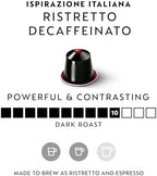 Nespresso Capsules Original Line, Ristretto Decaffeinato, Dark Roast Coffee, 50 Count Coffee Pods,