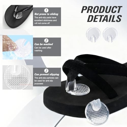 5 Pairs Transparent Silicone Thong Sandal Toe Guards Cushions Self-Adhesive Flip-Flop Non-Slip Gel Toe Protectors Toe Separator Foot Pads for Women Men (Style B)