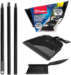 O-Cedar Strong Sweep Broom and Dustpan Set with Detail Brush | Indoor Outdoor Heavy Duty Stiff Bristle Broom | Step-On Dust Pan