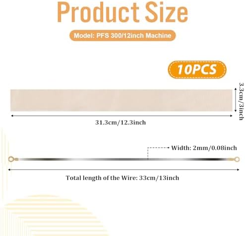 10pcs Impulse Sealer Replacement Parts 12 Inch Heat Sealer Strip Replacement Element Grip Impulse Sealers Heating Element Service Spare Repair Kit for Most Hand Sealers Heat Seal Strips