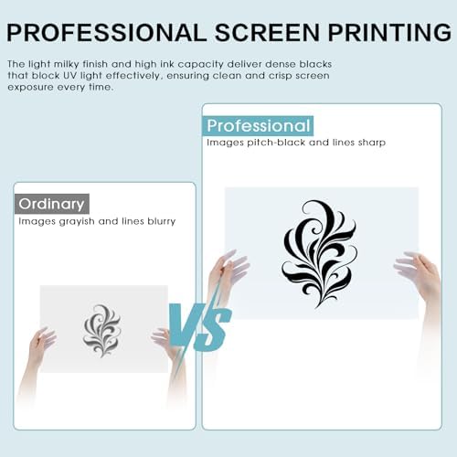 Waterproof Inkjet Transparency Film 13 x 19 Inch, 5 Mil 60 Sheets Professional Grade Printable Transparency Film for Silk Screen Printing, Overhead Projector, Crafts