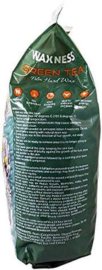 Waxness Film Hard Wax Beads Green Tea 2.2 lb (1 kg) – Stripless Professional Hard Wax with Green Tea Scent for Face & Body, Smooth Application – Made in Italy