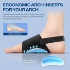 Arch Support Braces for Plantar Fasciitis Relief, Adjustable Compression Bands with Gel Pad Orthotics Inserts for Feet Flat, High & Fallen Arches, Foot Support(Anti-Slip Strips)