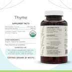 HerbEra Thyme USDA Organic 120 Capsules | Natural Herbal Supplement | Certified Organic Vegetarian Capsules and Organic Thyme (Thymus Vulgaris) Dried Leaf (120 Capsules)