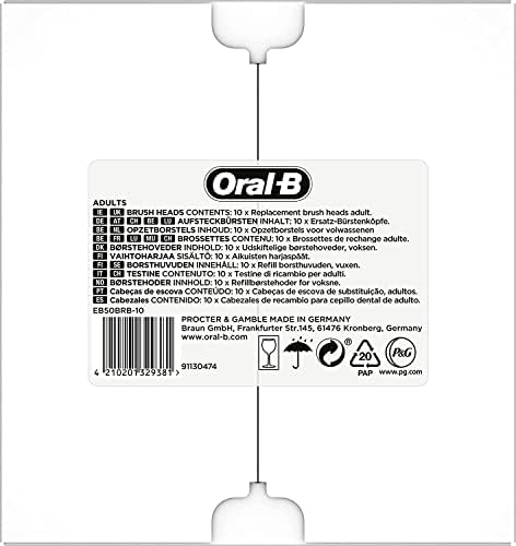 Oral-B Pro Cross Action Black Replacement Brush Heads for Electric Toothbrushes, XXL Pack of 10 Refills